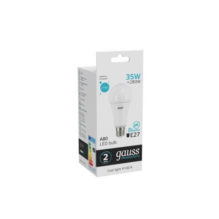 LED LED ELEMENTARY 35W A67 4100K neutr. Bel. E27 2740lm Gauss 70225-4