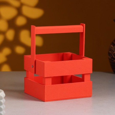 Kashpo wooden 12 × 11 × 9 cm "odnushka light", two -strip, red Dam beautifully