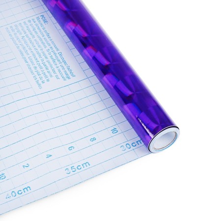 Self -adhesive film "Squares", holography, purple, 0.45 x 3 m, 3 md-1