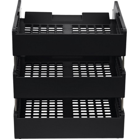 A set of horizontal paper trays, Strong 3 pieces, on metal rods, black-5