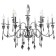 Suspended chandelier Grace 12XE14 40W, size 86x86x102-188 cm, chromium color