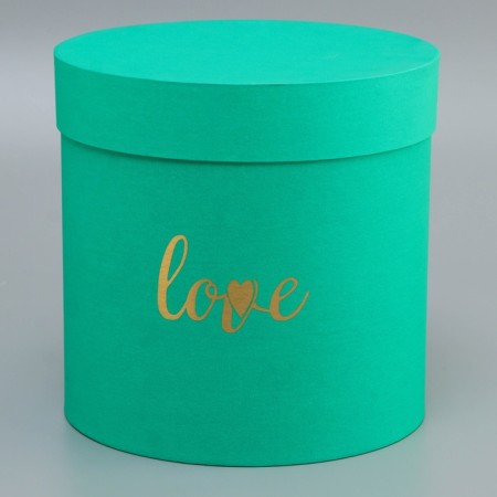 Round box with "Love" green 20*20*20cm-3