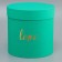 Round box with "Love" green 20*20*20cm