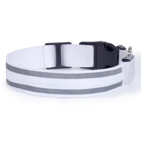 Collar with backlighting double strip size l, Osh 45-52 x 2.5 cm, 3 glow modes white-4