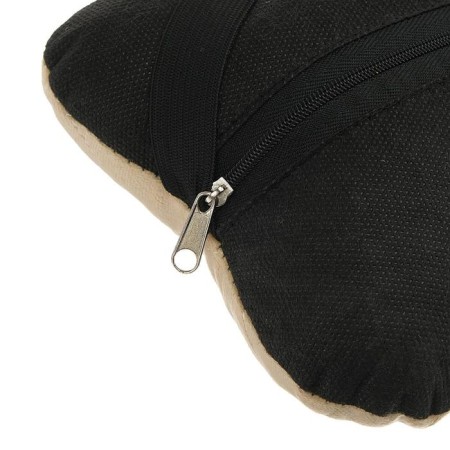 Car bone pillow, on a headrest, velor, beige, rhombus, 16 x 24 cm-2