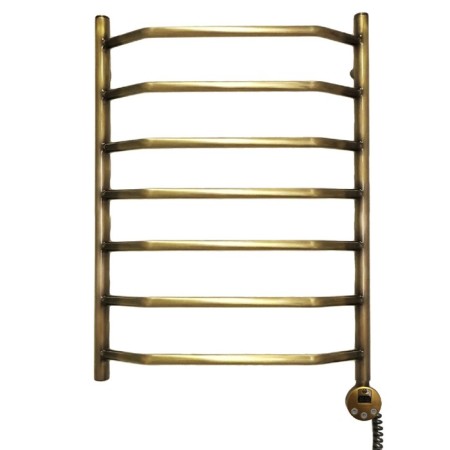 Domoterm electric heated towel rail "Laura", 500 x 700 mm, 7 crossbars, right, bronze