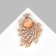 Brooch "Firebird", white color in gold