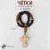Parsing wooden "Orthodox" 30 beads with jumper, ellipse, dark brown color
