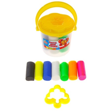 Modeling dough 7 colors, 105 g + 1 mold + lid-form, mix-6