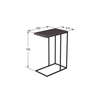 The table was called "agami", 500 × 310 × 705 mm, MDF, color graphite-2