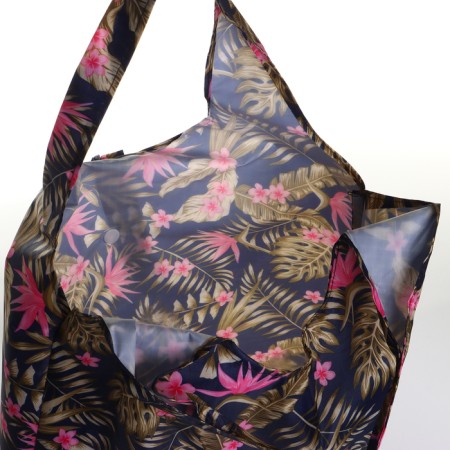 Household bag on the button, folding, blue/multi -colored color-2
