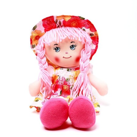 Soft doll "Girl", a flower dress, color mix-4