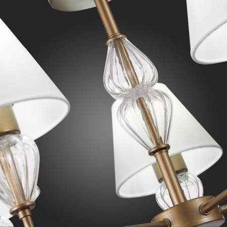 Suspended EVOLUCE lamp. Sle107423-05. Dalida. 5x60 watts, E14, 65x65x41 cm, golden color-7