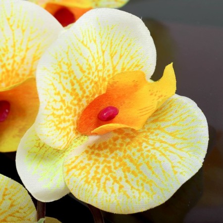 Artificial flowers "Orchid Phalaenopsis" 8x80 cm, yellow-1