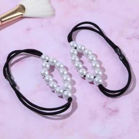 Hair gum with beads "Dark Beauty", 2 pcs.-1