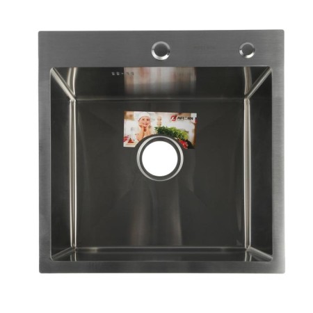 Kitchen sink Aflorn Af95050, Sredal, S = 3.0 and 0.8 mm, 50x50x20 cm, siphon, satin