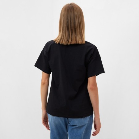 T-shirt female plain Minaku Regular Fit: Black Color, Rr. 52-3