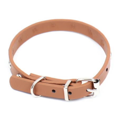 Clopanese collar made of artificial leather, 30.5 x 1 cm, mix of flowers-1