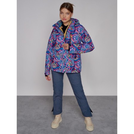 Ski jacket female winter, size 44, blue color-4