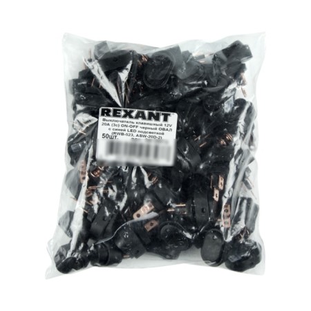 Clavicure switch 12V 30A (3C) On-off Black oval with green LED backlight (RWB-523, ASW-20D)-2