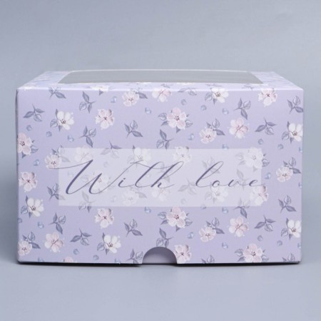 Capley box, confectionery packaging with a window, 4 cells "Pattern", 16 x 16 x 10 cm-2