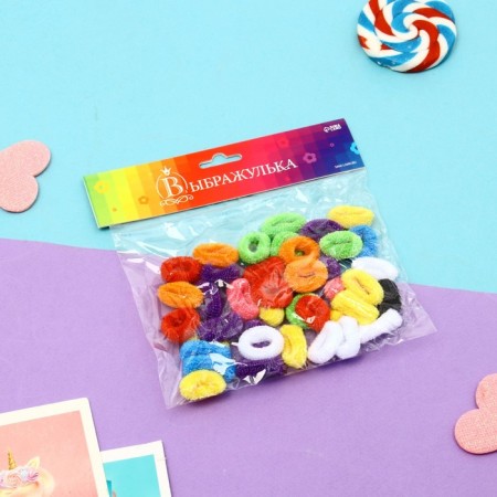 Hair elastic band "Tm -Mahrushka" (set 40 pcs) bright assorted, 2 cm, mix-1