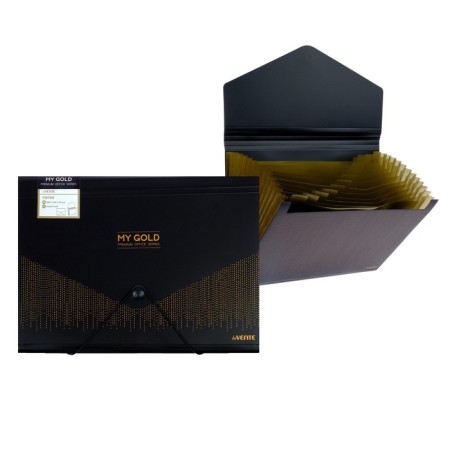 Folder-Krathek 12 departments, A4, elastic band, Devente My Gold, 700 μm