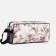 Cosmetic bag on a zipper, with a grid, beige color