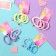 Hair elastic band "Milena" (set of 3 pcs) Looster loops, 4 cm, mix