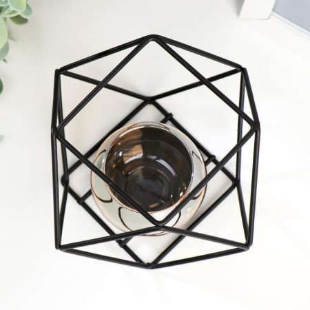 Summary metal, glass per 1 candle "Squares and triangles" 10x15x15 cm-2