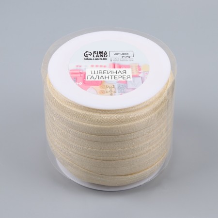 Oblique bike, elastic, 15 mm × 50 ± 1 m, beige color-2