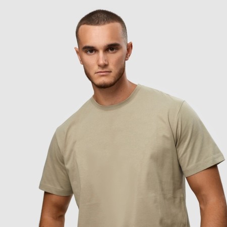 T -shirt male, khaki color/print mix, size XL-1