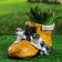 Figure pot "Boat with puppies" 25x18x15cm