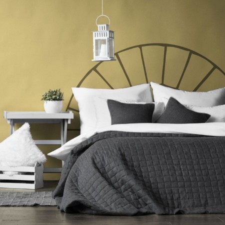Konni set: cover 230 x 250 cm, pillowcase 45 x 45 cm - 2 pcs, black color