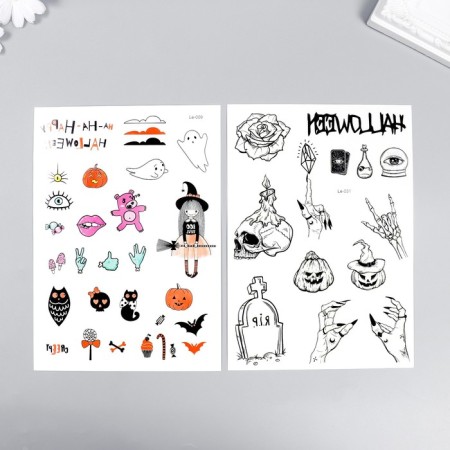 Tattoo on the body phosphorus "Halloween" mix 21x15 cm-4