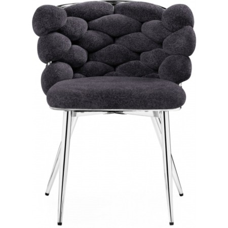 STULL OF THE METALLICASAS RENDI Metal/Fabric, Chrome/Gray 64x70x77 cm-1