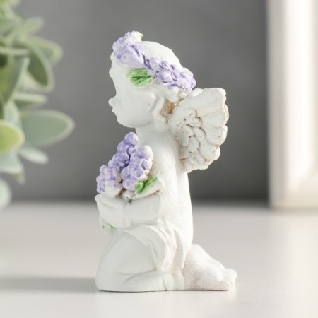 Polystone souvenir "Snowthrough angel with lavender, in a wreath of lavender" mix 7.2x4.8x4 cm-4