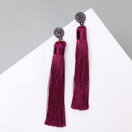 Earrings "Brushes" harmony, purple color, l brush 8.5 cm-1