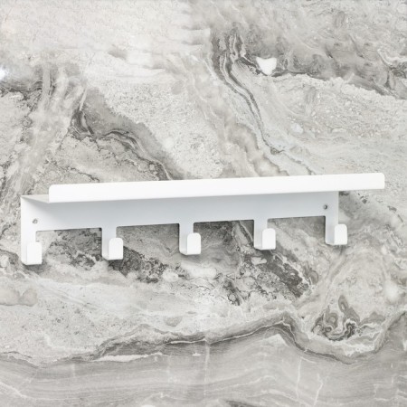 Shelf with hooks "Loft Art", 35 × 10 × 6.5 cm, white color-2