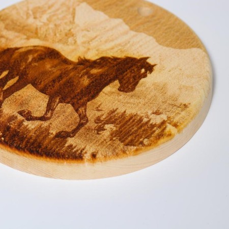 Board from the massif “horse”, round, 18 × 18 cm-3