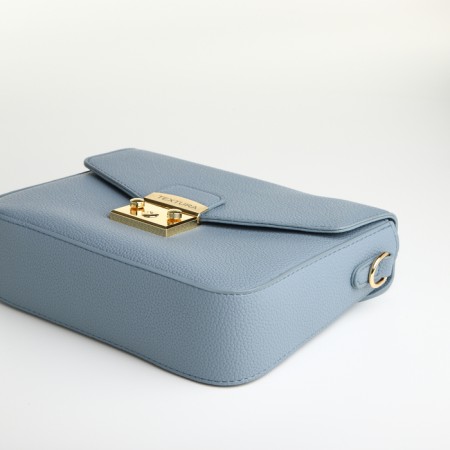 Women's bag on the valve, Textura, small size, blue color-8