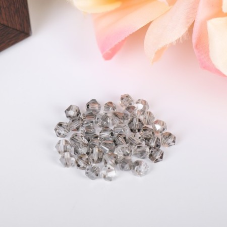 Glass beads 4 mm (set 40 pcs), Z-439, (851 gray)-1