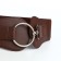 Women's belt, width 8.5 cm, metal buckle, brown color