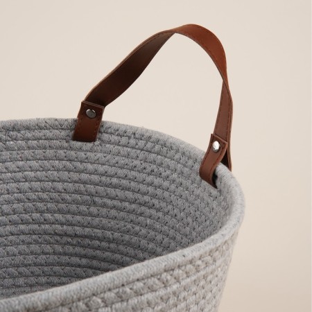 Basket for storage of handmade launcher "Louise", 33 × 33 × 16 cm, color beige-gray-1