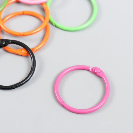 Ring for creativity (for photo albums) "Color" MIX int. D = 2.5 cm external. D = 3 cm set 8 pcs 91494-2