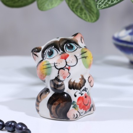Сувенир "Кот Ласка", гжель, цвет-10