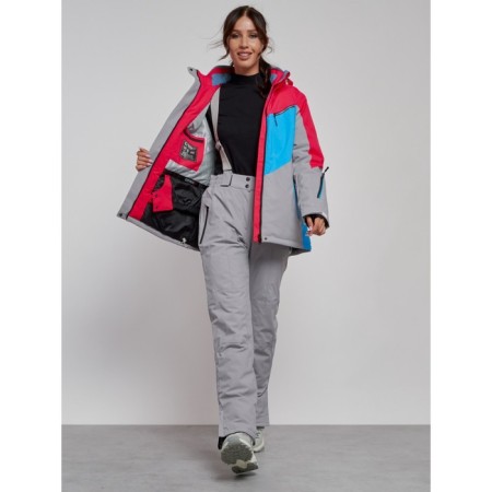 Ski jacket female winter, size 42, raspberry color-10