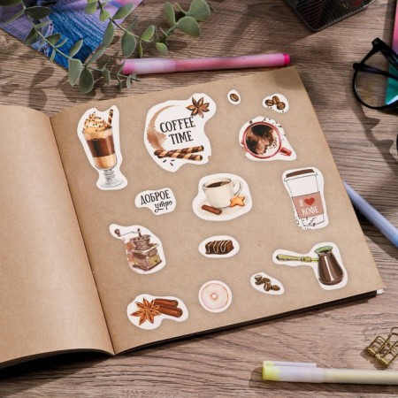 Coffee Time paper stickers, 11 x 16 cm-2