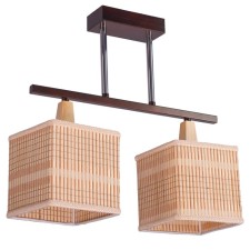 Lamp Ceiling Economy light 0109K/2CR+BR BR, 2x60W, E27, 40x15x40 cm, brown color
