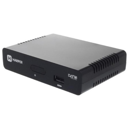 The console for digital TV Harper HDT2-1108, FullHD, DVB-T2, HDMI, RCA, USB, Black